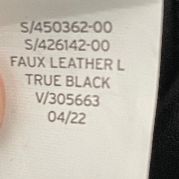 Gap True Black Faux Leather Pull On Leggings Size Medium - Picture 4 of 7